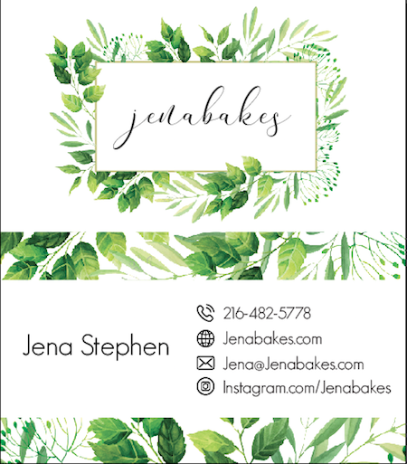 Business cards I designed for a small bakery business